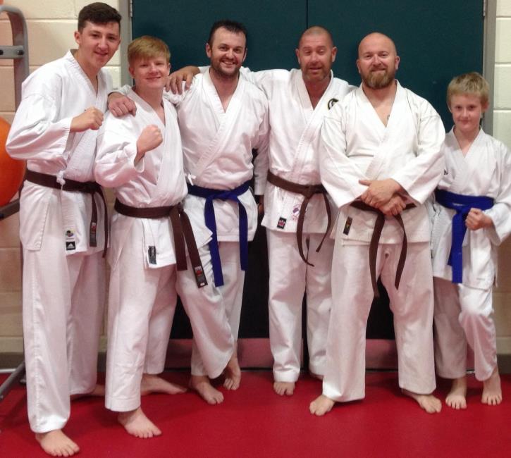 Rowland Adams with fellow Milford Karate members